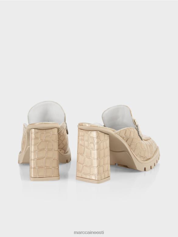 Marc Cain jalatsid \"mõtlege koos ümber\" kunstkrooki slip-ons J8DT1630 pulberkreem