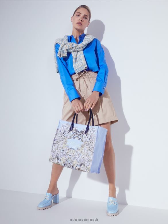 Marc Cain jalatsid \"mõtlege koos ümber\" kunstkrooki slip-ons J8DT1639 atmosfääri sinine