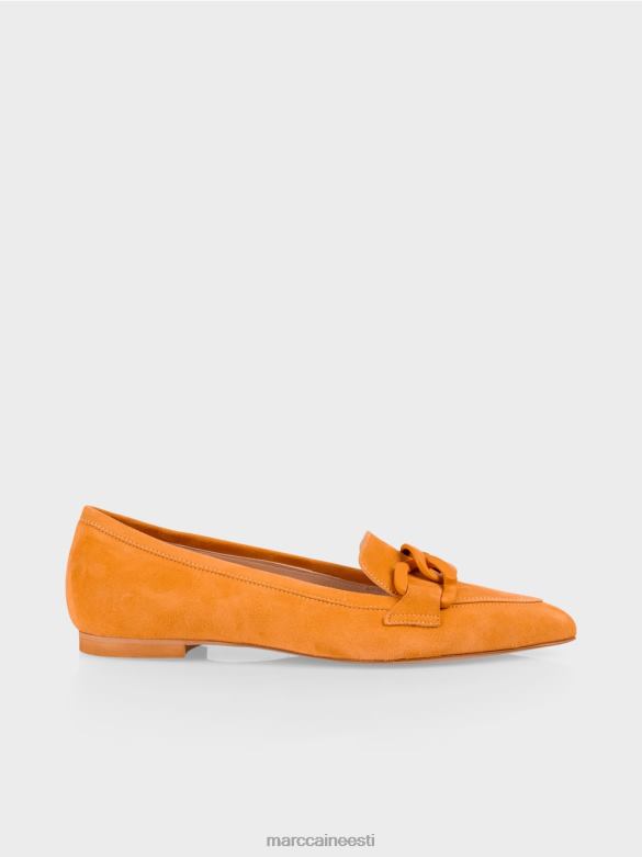 Marc Cain jalatsid dekoratiivse ketiga slip-ons J8DT1649 selge oranž