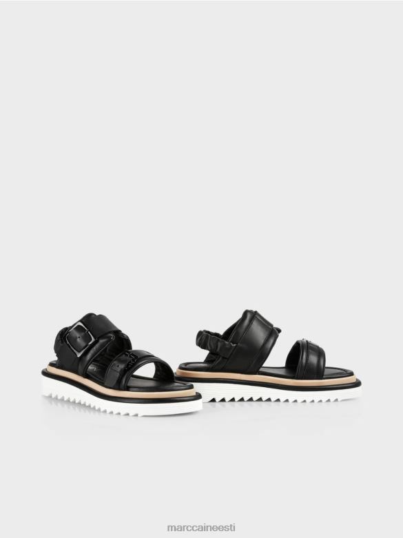 Marc Cain jalatsid kontrastse värvi tallaga sandaalid J8DT1653 must