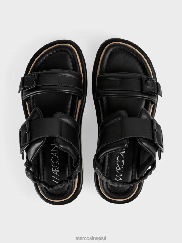 Marc Cain jalatsid kontrastse värvi tallaga sandaalid J8DT1653 must