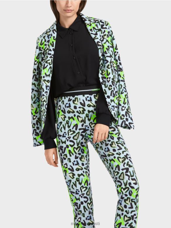 Marc Cain Riietus kohandatud bleiser kogu trükiga J8DT165 pehme pulber sinine