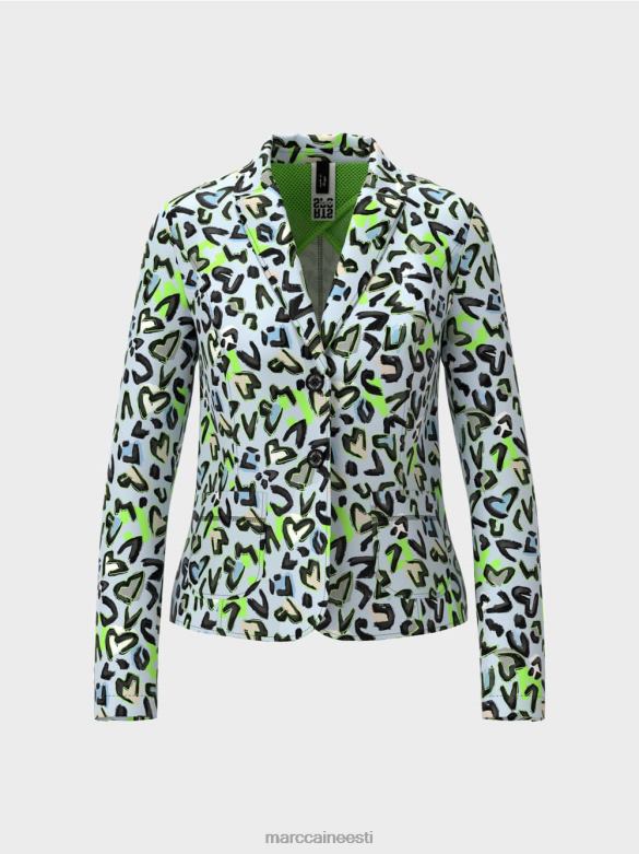 Marc Cain Riietus kohandatud bleiser kogu trükiga J8DT165 pehme pulber sinine