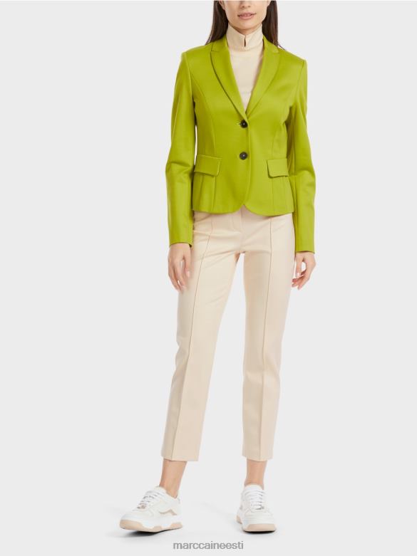 Marc Cain Riietus liibuv kitsa revääriga bleiser J8DT175 särav oliivroheline