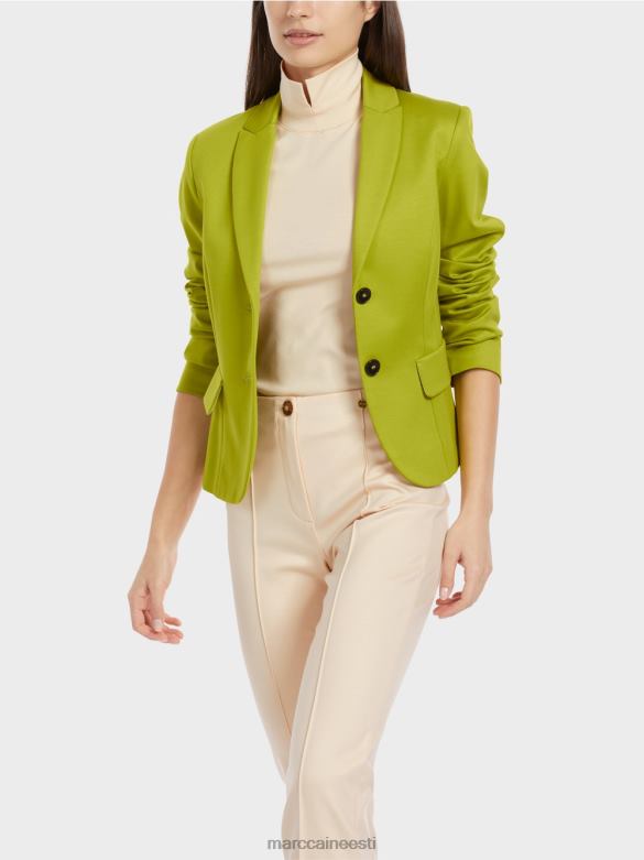 Marc Cain Riietus liibuv kitsa revääriga bleiser J8DT175 särav oliivroheline