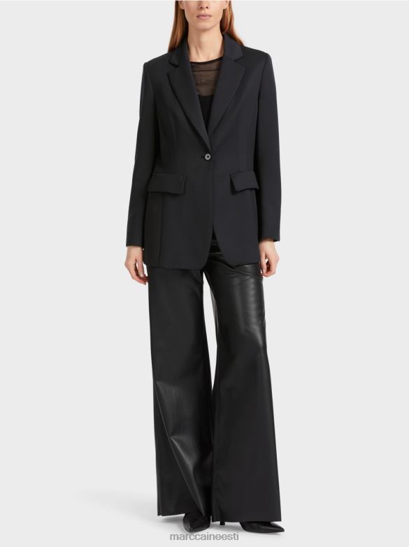 Marc Cain Riietus liibuvad dekoratiivsed taskud bleiser J8DT154 must