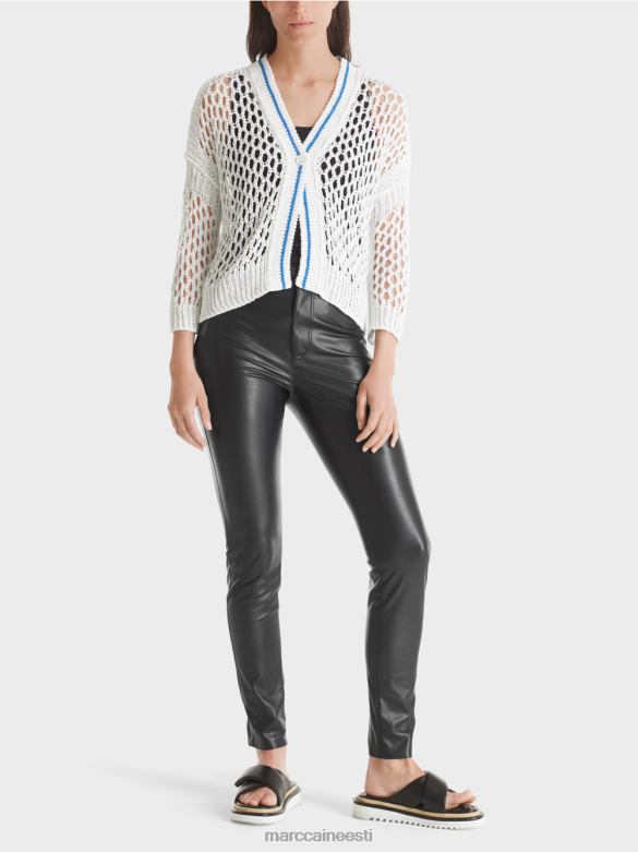 Marc Cain Riietus Saksamaal kootud perforeeritud kardigan J8DT362 valge