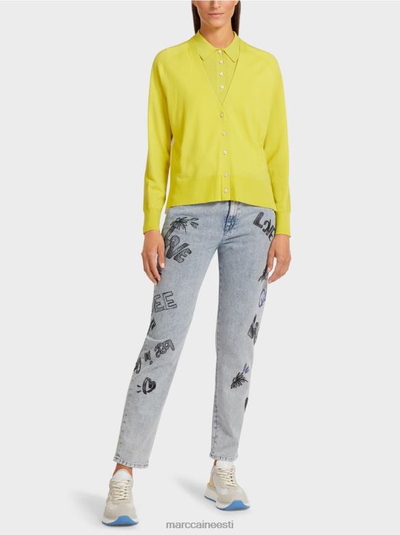 Marc Cain Riietus kardigan raglaanvarrukatega J8DT431 roheline väävel