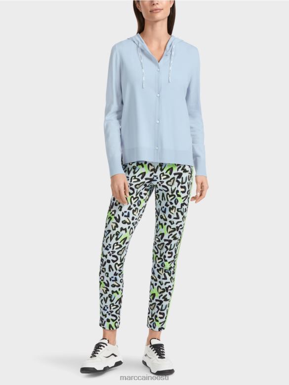 Marc Cain Riietus \"koos ümber mõtlema\" peenelt kootud kardigan J8DT328 pehme pulber sinine