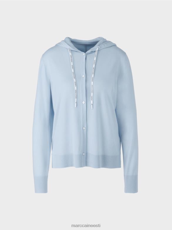 Marc Cain Riietus \"koos ümber mõtlema\" peenelt kootud kardigan J8DT328 pehme pulber sinine