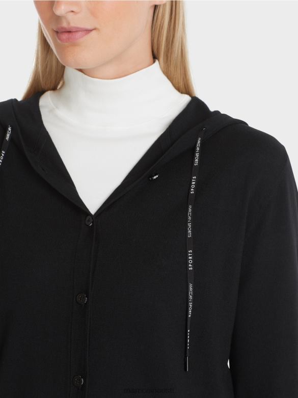 Marc Cain Riietus \"koos ümber mõtlema\" peenelt kootud kardigan J8DT339 must