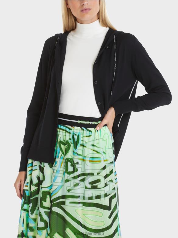 Marc Cain Riietus \"koos ümber mõtlema\" peenelt kootud kardigan J8DT339 must