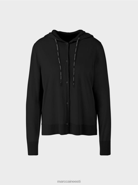 Marc Cain Riietus \"koos ümber mõtlema\" peenelt kootud kardigan J8DT339 must