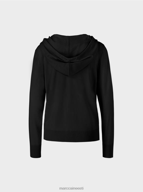 Marc Cain Riietus \"koos ümber mõtlema\" peenelt kootud kardigan J8DT339 must