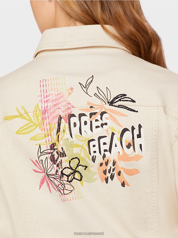 Marc Cain Riietus \"koos ümber mõtlema\" trükitud jope J8DT370 pehme linane