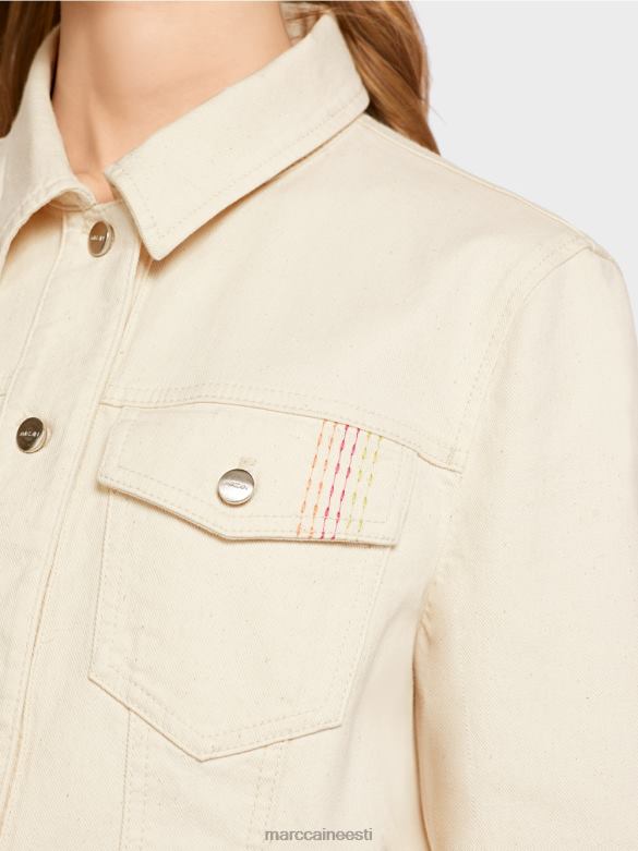 Marc Cain Riietus \"koos ümber mõtlema\" trükitud jope J8DT370 pehme linane