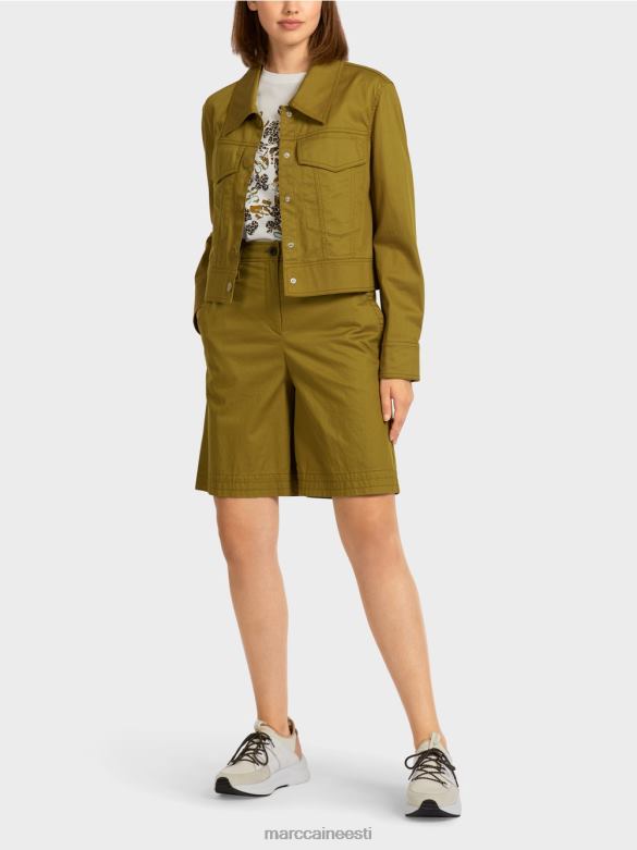 Marc Cain Riietus "koos ümbermõtlema" jope J8DT393 kollane oliiv
