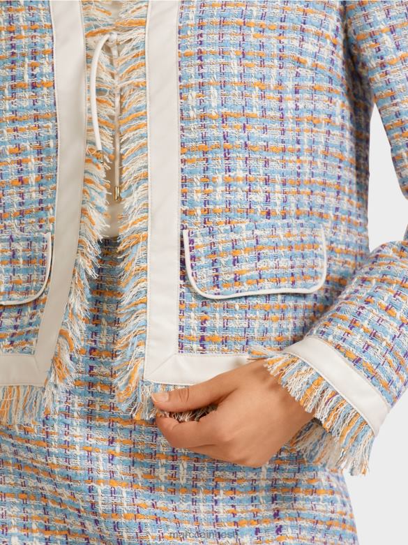 Marc Cain Riietus lühike puuvillasest kimpudest jope J8DT442 atmosfääri sinine