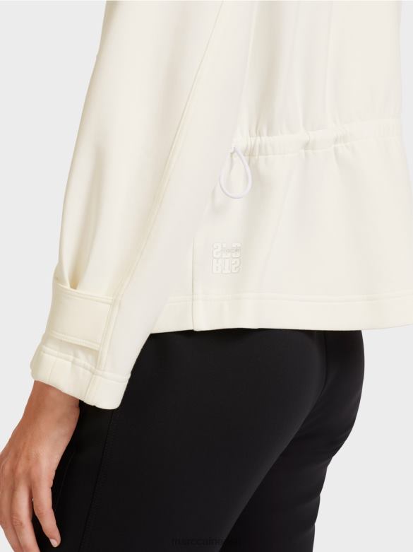 Marc Cain Riietus lahtine tõmblukuga püstkraega jakk J8DT428 määrdunudvalge