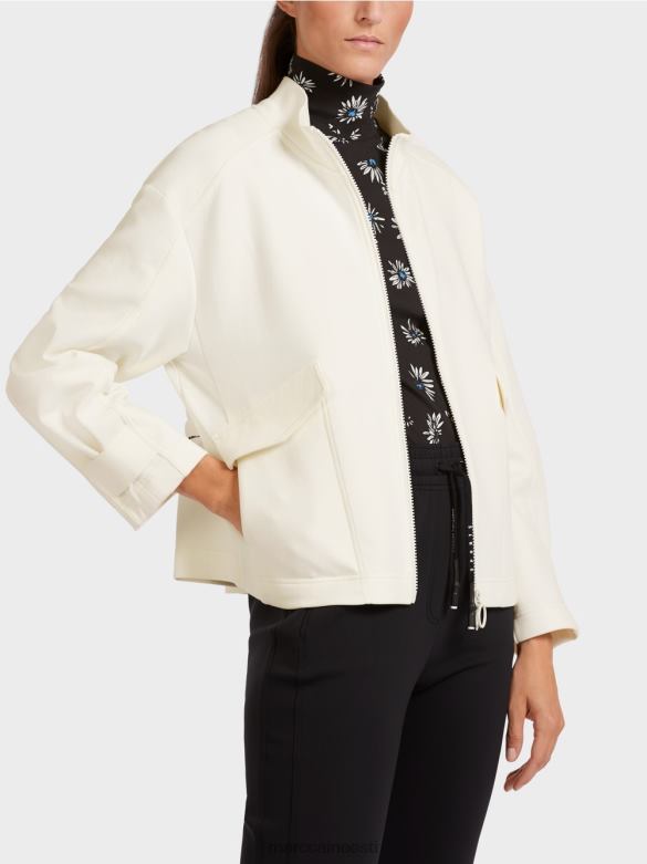 Marc Cain Riietus lahtine tõmblukuga püstkraega jakk J8DT428 määrdunudvalge