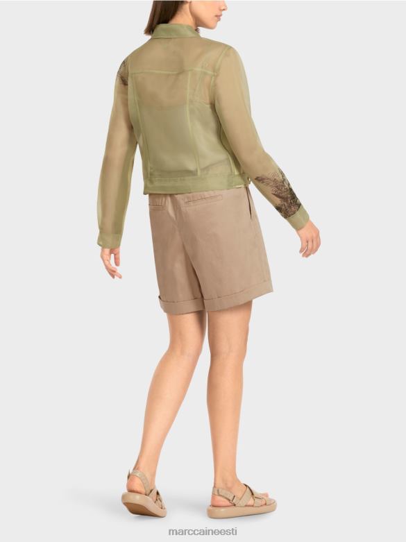 Marc Cain Riietus lillelise trükiga läbipaistev jakk J8DT396 pehme hingeõhk