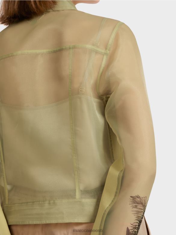 Marc Cain Riietus lillelise trükiga läbipaistev jakk J8DT396 pehme hingeõhk