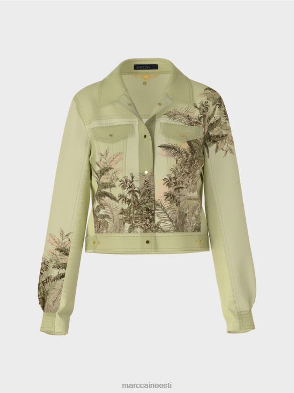 Marc Cain Riietus lillelise trükiga läbipaistev jakk J8DT396 pehme hingeõhk