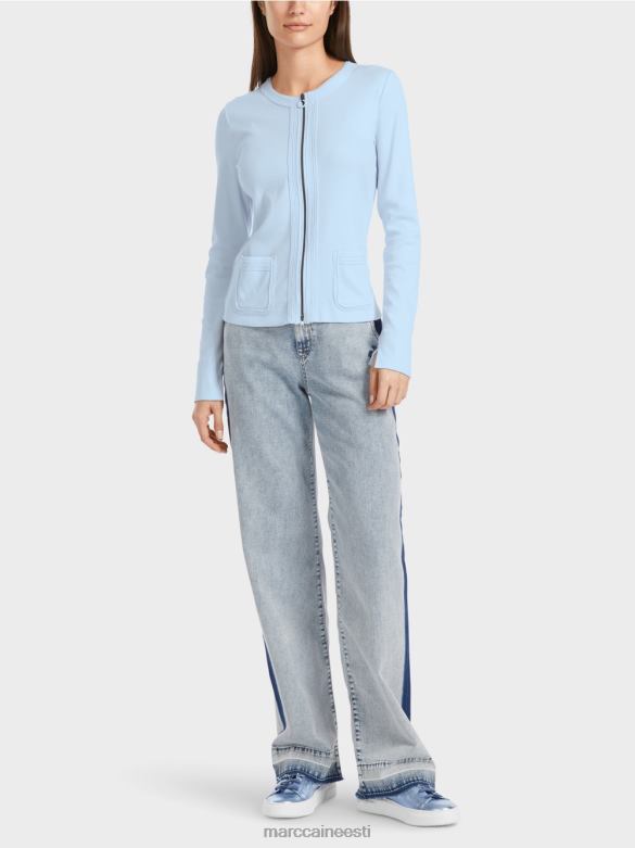 Marc Cain Riietus lukuga jakk ümara kaelusega J8DT330 pehme pulber sinine