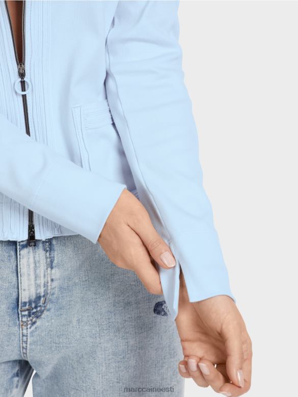 Marc Cain Riietus lukuga jakk ümara kaelusega J8DT330 pehme pulber sinine