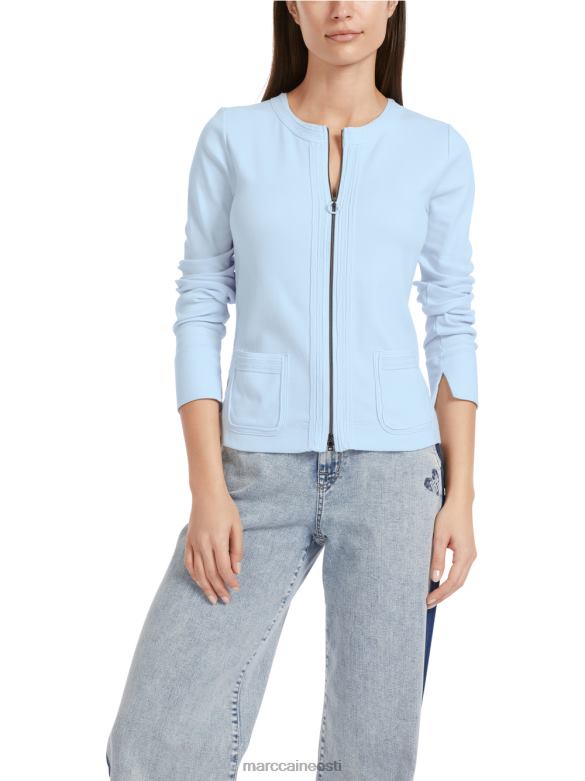 Marc Cain Riietus lukuga jakk ümara kaelusega J8DT330 pehme pulber sinine