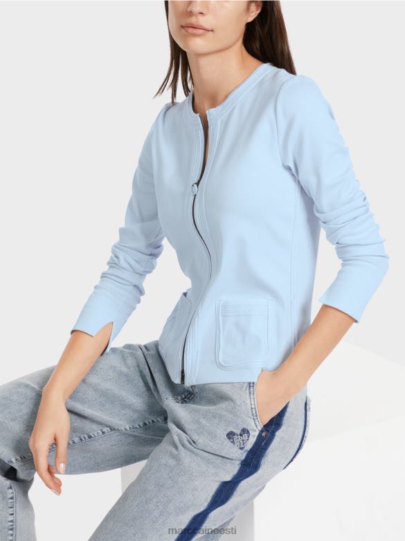 Marc Cain Riietus lukuga jakk ümara kaelusega J8DT330 pehme pulber sinine