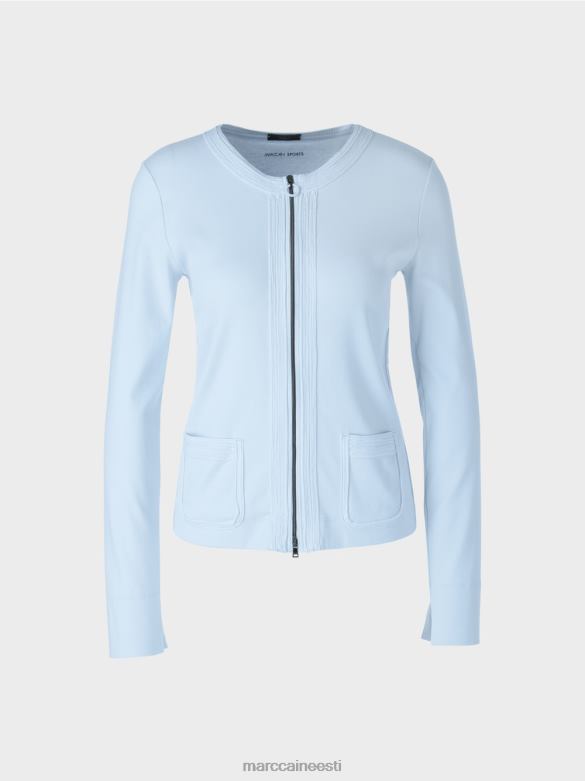 Marc Cain Riietus lukuga jakk ümara kaelusega J8DT330 pehme pulber sinine