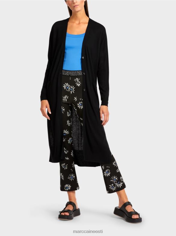 Marc Cain Riietus midi-pikkuses kardigan J8DT430 must