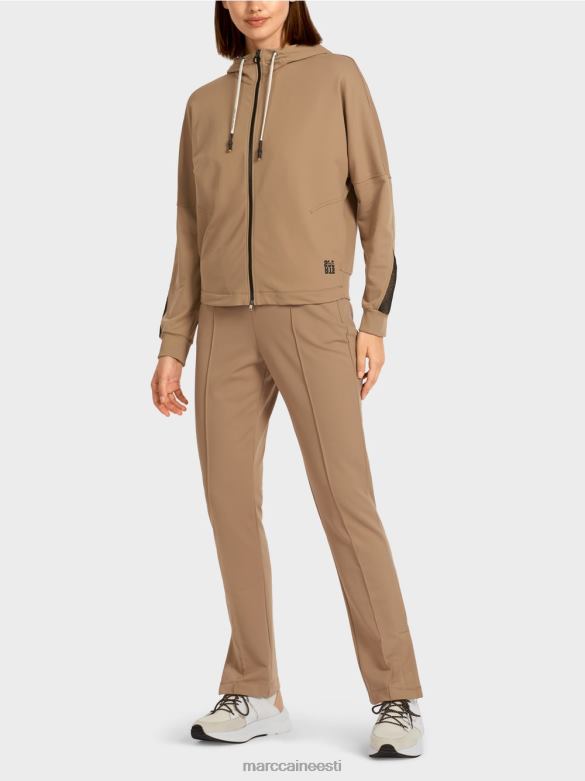 Marc Cain Riietus munakujuline dressipluus jope J8DT421 kerge kohv