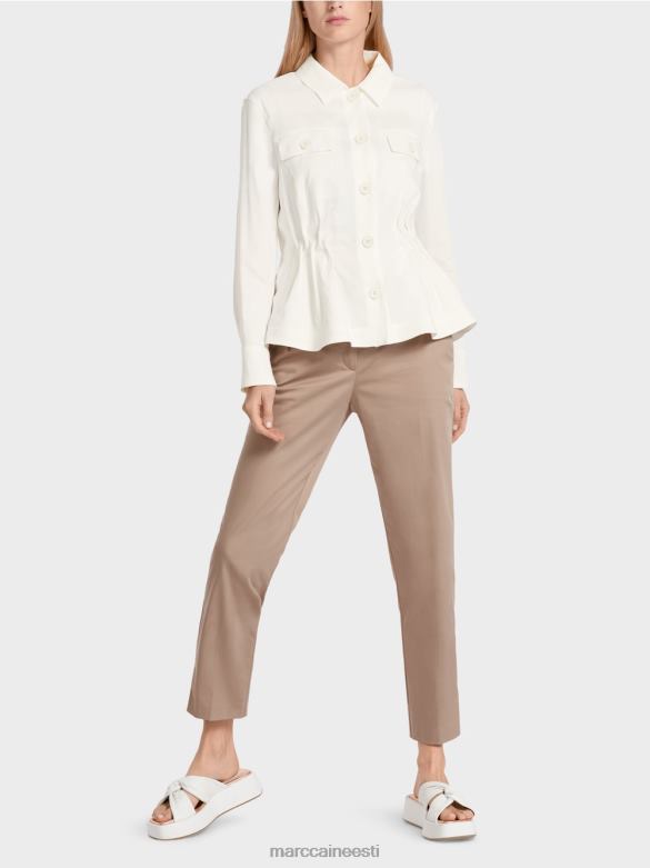 Marc Cain Riietus naiselik linane jakk J8DT376 määrdunudvalge