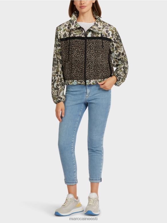 Marc Cain Riietus naiselik mustriga-mix lukuga jakk J8DT414 pehme katuseaken