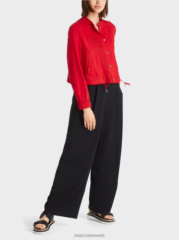 Marc Cain Riietus püstkraega linane jope J8DT356 sügav punane
