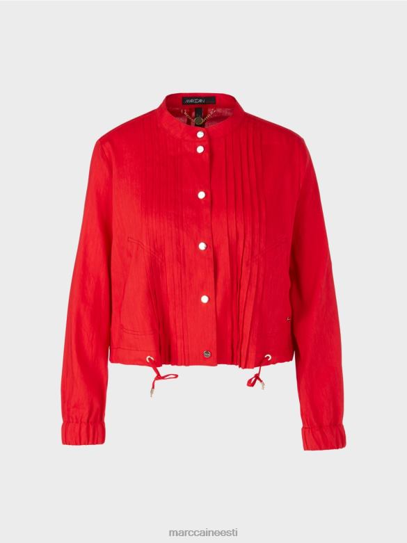 Marc Cain Riietus püstkraega linane jope J8DT356 sügav punane