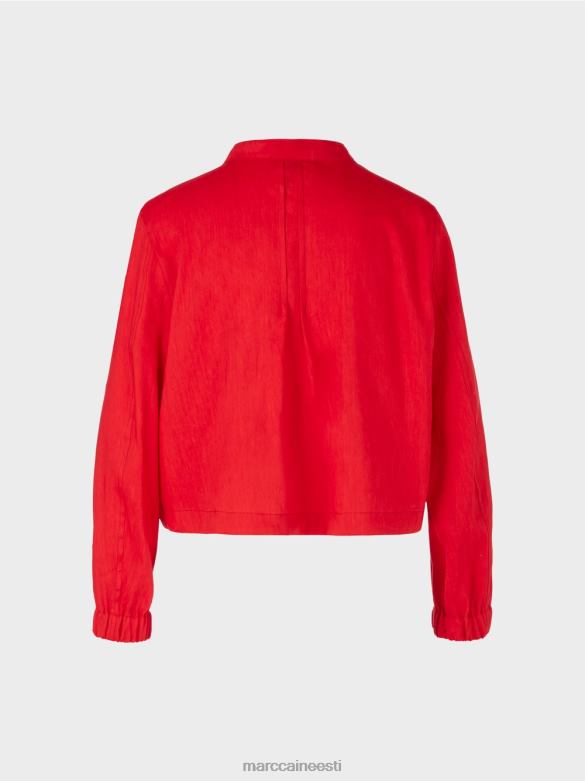 Marc Cain Riietus püstkraega linane jope J8DT356 sügav punane