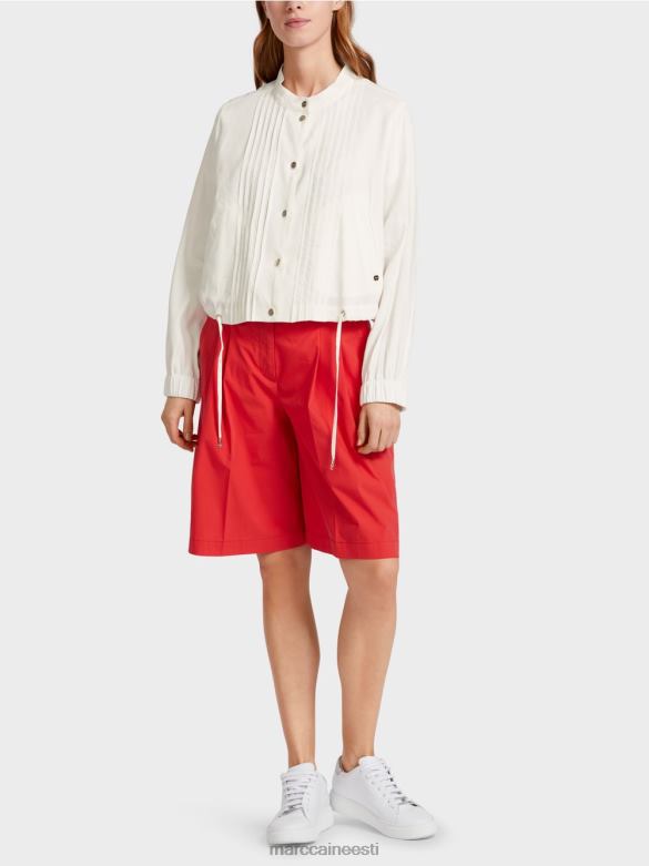 Marc Cain Riietus püstkraega linane jope J8DT361 määrdunudvalge