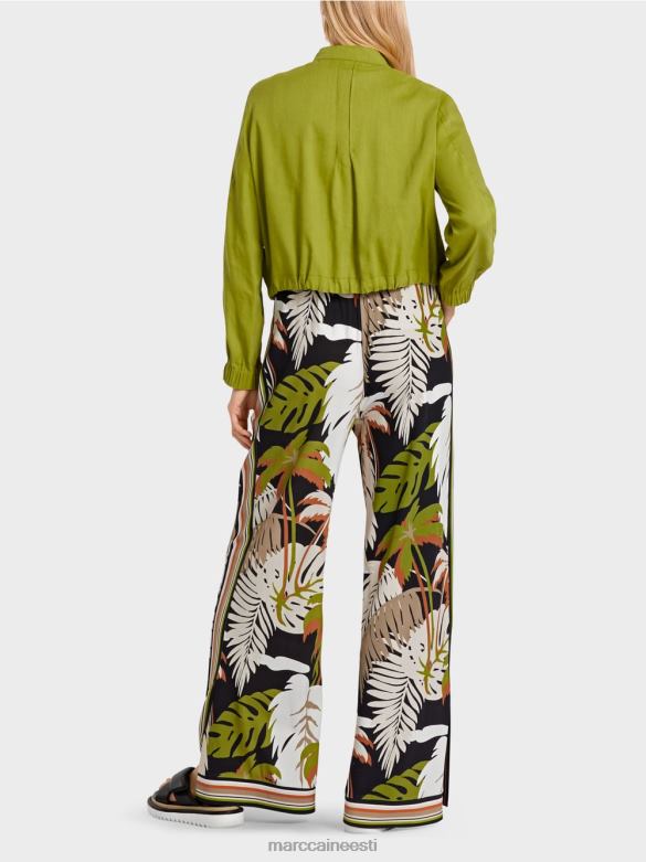 Marc Cain Riietus püstkraega linane jope J8DT383 sügav oliiviroheline