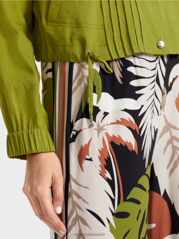 Marc Cain Riietus püstkraega linane jope J8DT383 sügav oliiviroheline