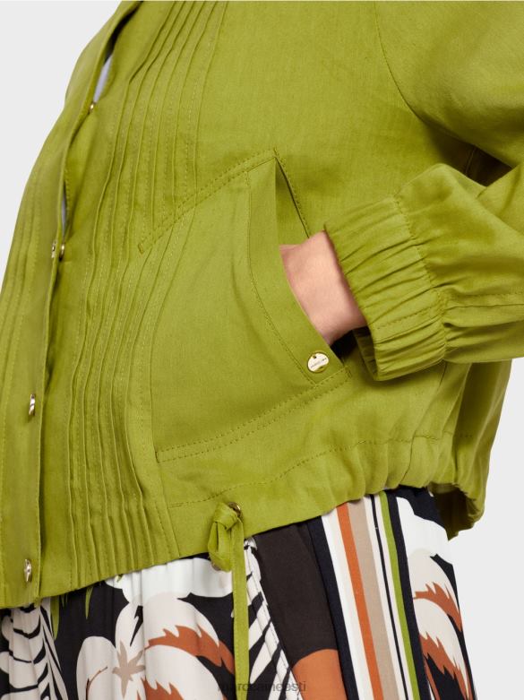 Marc Cain Riietus püstkraega linane jope J8DT383 sügav oliiviroheline