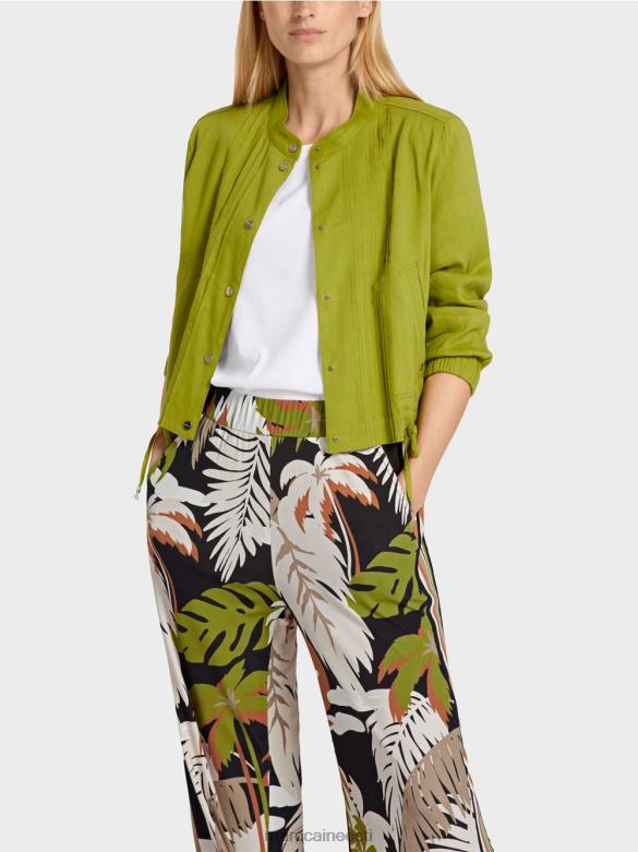 Marc Cain Riietus püstkraega linane jope J8DT383 sügav oliiviroheline