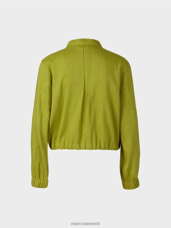 Marc Cain Riietus püstkraega linane jope J8DT383 sügav oliiviroheline