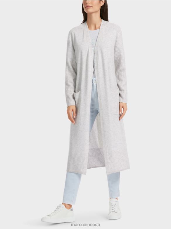 Marc Cain Riietus pikk kootud "rethink together" mantel J8DT333 hõbehall