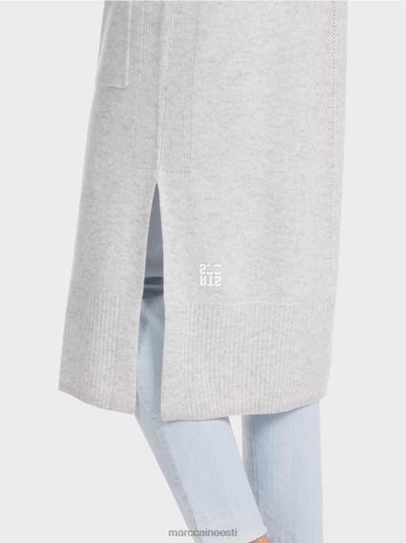 Marc Cain Riietus pikk kootud \"rethink together\" mantel J8DT333 hõbehall