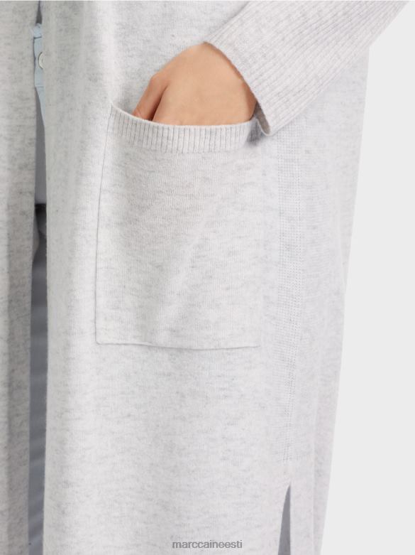 Marc Cain Riietus pikk kootud \"rethink together\" mantel J8DT333 hõbehall