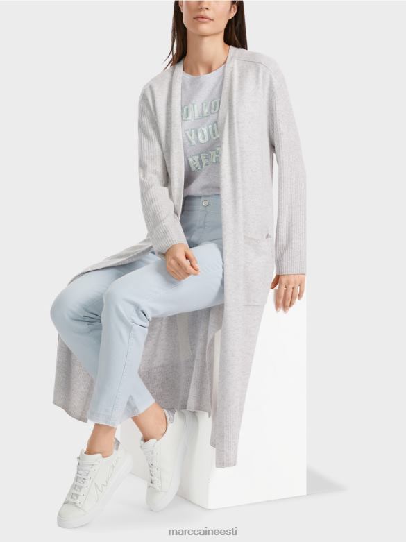 Marc Cain Riietus pikk kootud \"rethink together\" mantel J8DT333 hõbehall