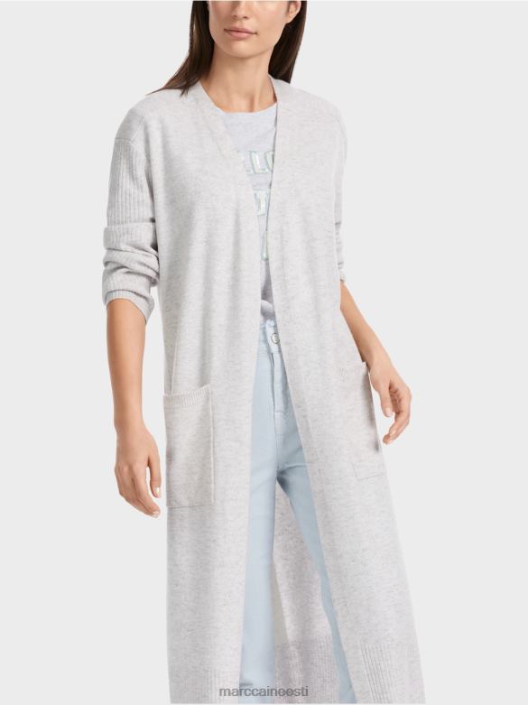 Marc Cain Riietus pikk kootud \"rethink together\" mantel J8DT333 hõbehall